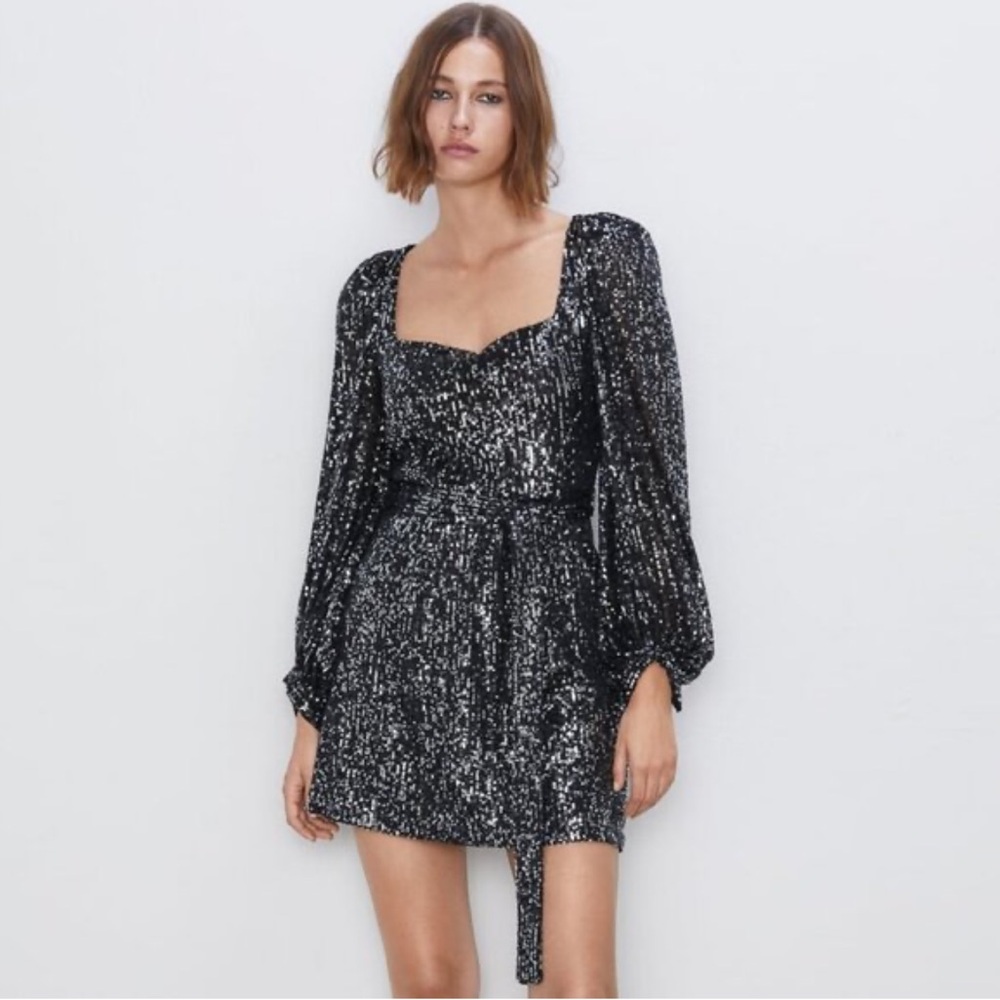 Zara Sequin Mini Dress - Size Medium